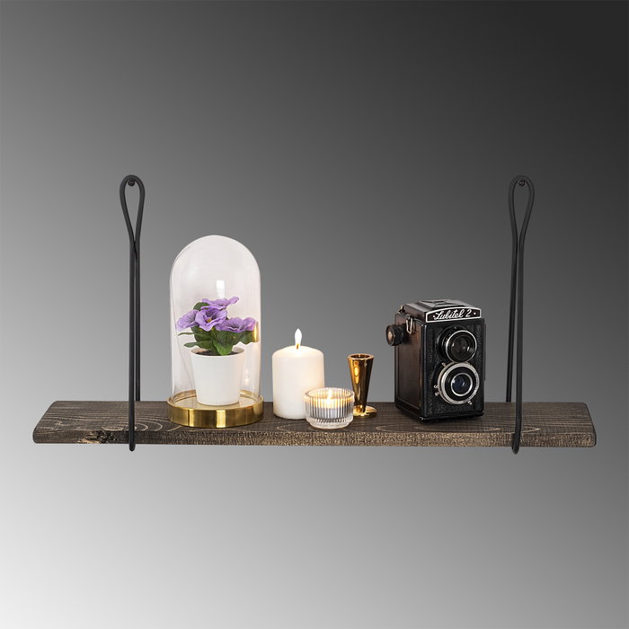 Hanah Home Amaryllis Estantería de Pared Negro y Nogal Oscuro Hanah Home Amaryllis Estantería de Pared Negro y Nogal Oscuro